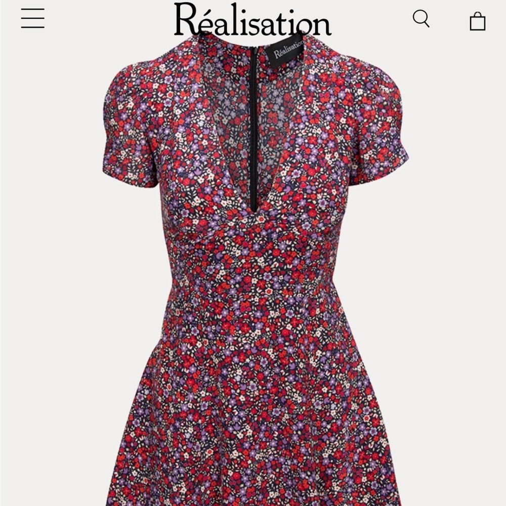 Realisation Par Floral Mini Dress - Red and Purple